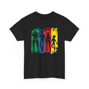 Space Bounty Hunters Graphic Women's Shirt Cowboy Bebop Black Size Medium Fitted